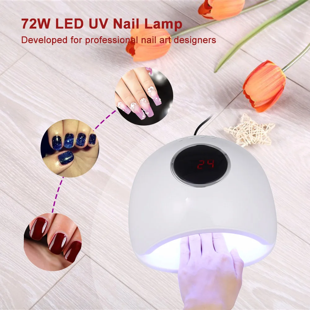 Светодиодный УФ осушитель для ногтей Abody 72W СВЕТОДИОДНЫЙ гель лампа сушки