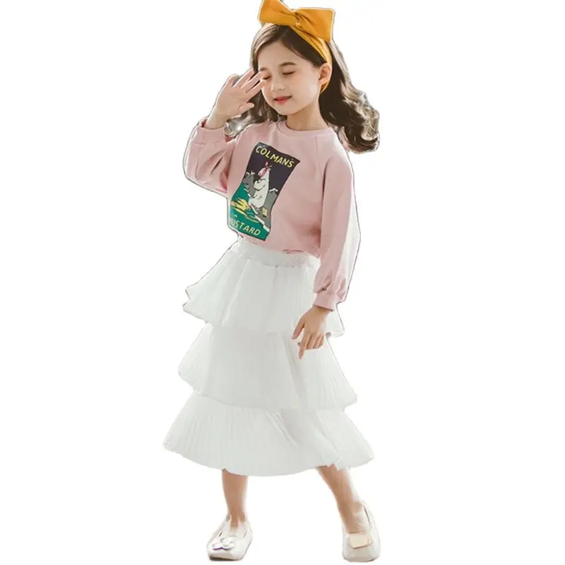 Осенняя одежда для девочек подростков 2 шт./компл. топ с буквенным принтом +