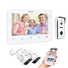 TMEZON 10 дюймов Wif видеодомофон дверной звонок домашняя система безопасности дверной динамик панель вызова + 7 дюймов монитор + 2x960p камера