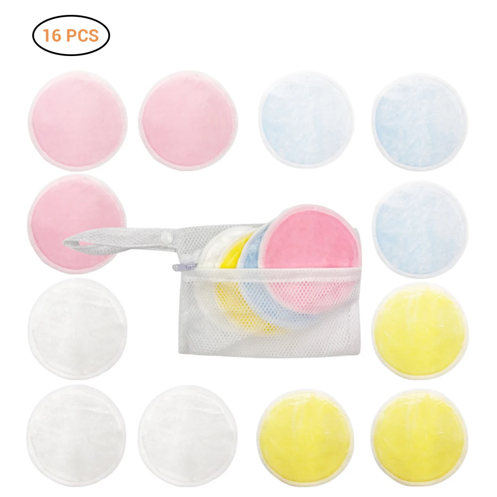 

16 шт./упаковка, многоразовые бамбуковые салфетки для снятия макияжа