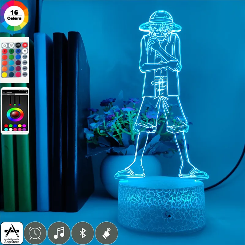 Крутой светодиодный ночник для детской спальни в стиле аниме цельная фигурка