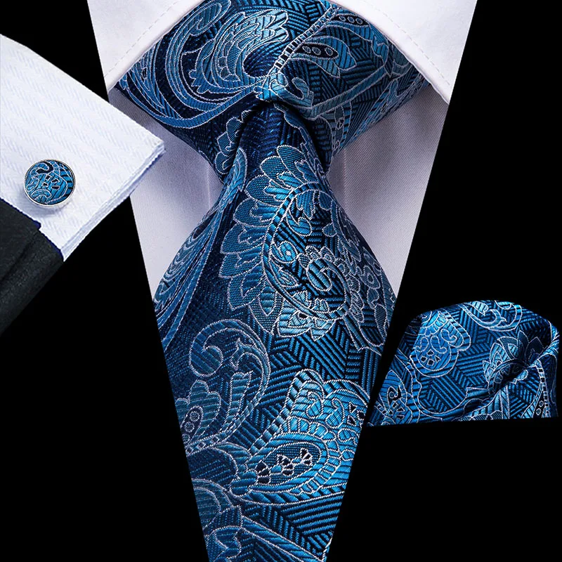 Hi-Tie Роскошные Цветочные Пейсли галстуки для мужчин мужские Desigenr красный зеленый снег Галстуки для рождества взрослый шелковый галстук Hanky запонки галстук набор