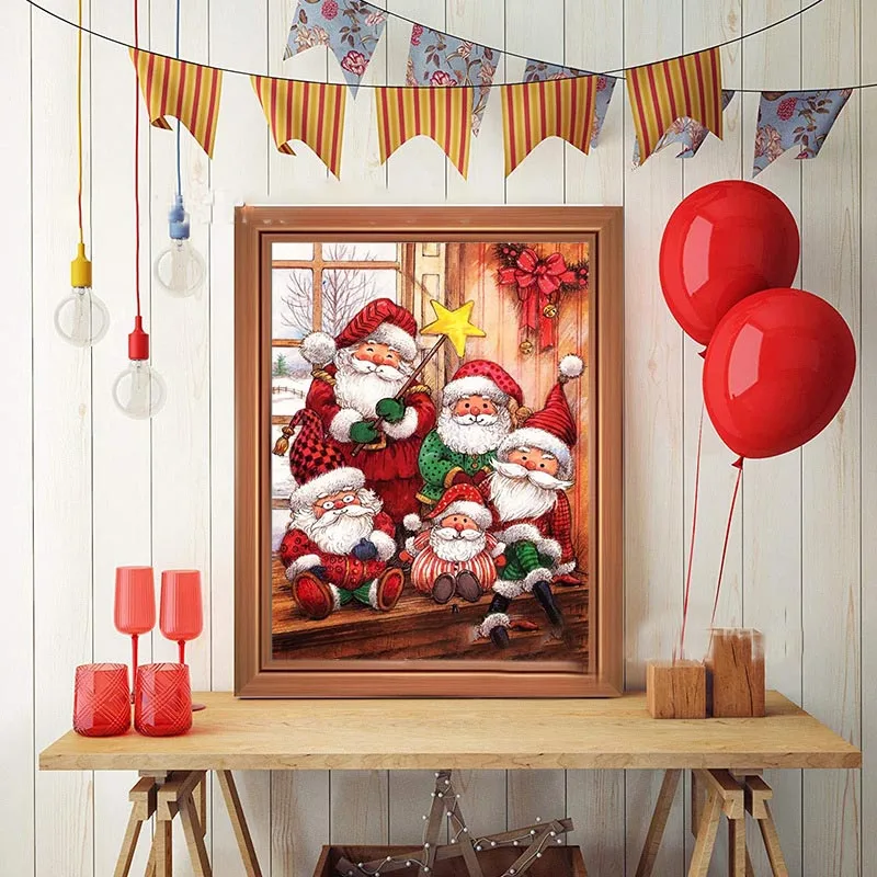 

5D Elk Santa Snowman Diamond Painting Rhine Hobby Crafts Mosaic Handmade Gift Cross Stitch Decoration