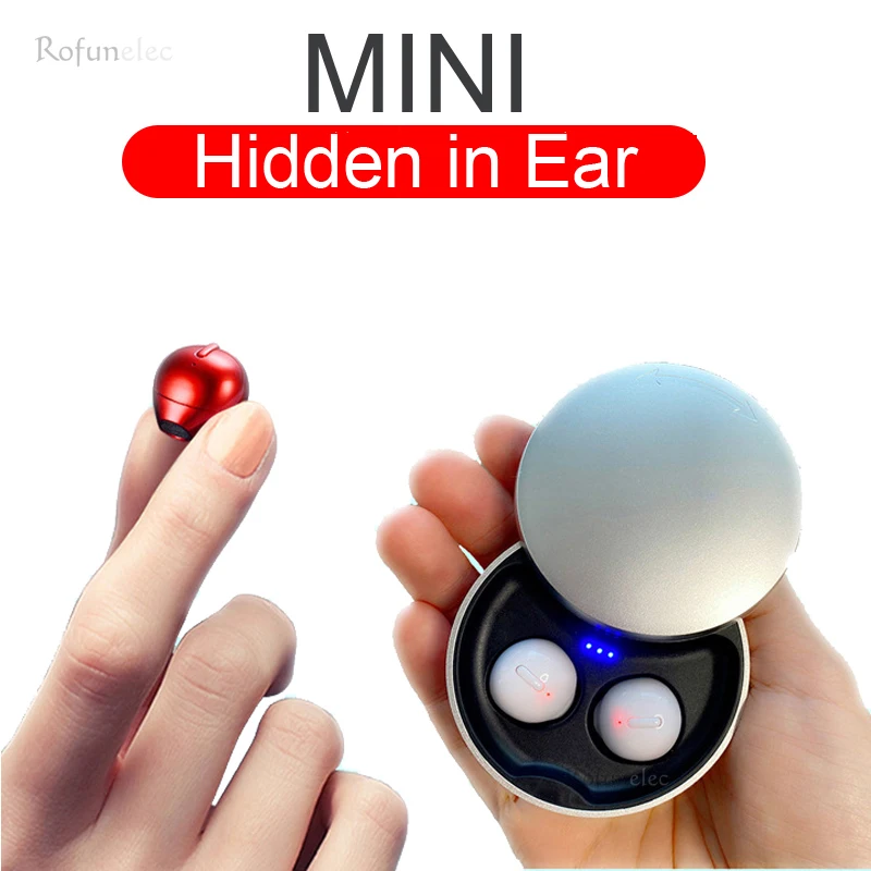 

Wireless Earbuds Mini Invisible Earphones Bluetooth-compatible Headphone Inear Sports With Mic Handsfree Earpiece for Small Ears