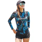 Женский комплект из 5 предметов, костюм для плавания с длинным рукавом и ногами, УФ-защита от солнца, топ на молнии и низ, рубашка для серфинга для плавания-8