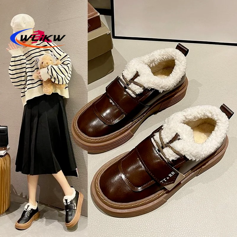 

Новинка 2021, модная обувь, Вулканизированная обувь, женская обувь, теплая и удобная зимняя хлопковая обувь с круглым носком