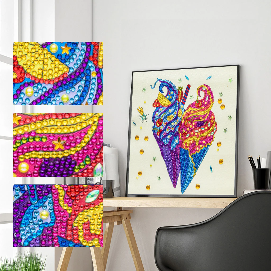 

Diamond Mosaic Special Shape Ice Cream Rhinestones Pictures Diamond Painting Partial Round Diamond Embroidery Animal Kits