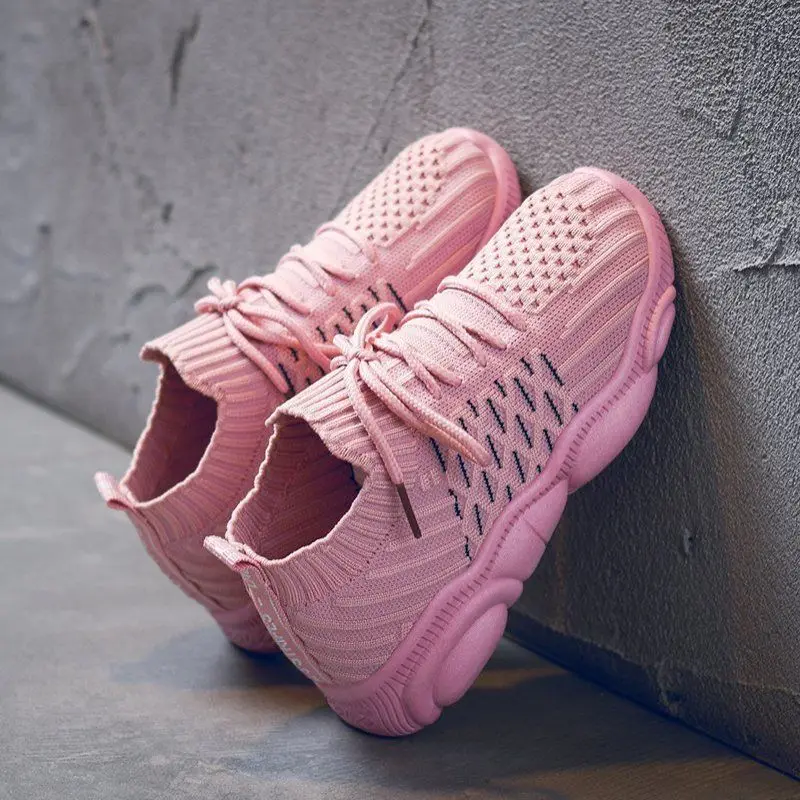 

Дышащая вязаная детская обувь, детская обувь для малышей, однотонная сетчатая Студенческая Повседневная обувь, мягкие детские кроссовки дл...