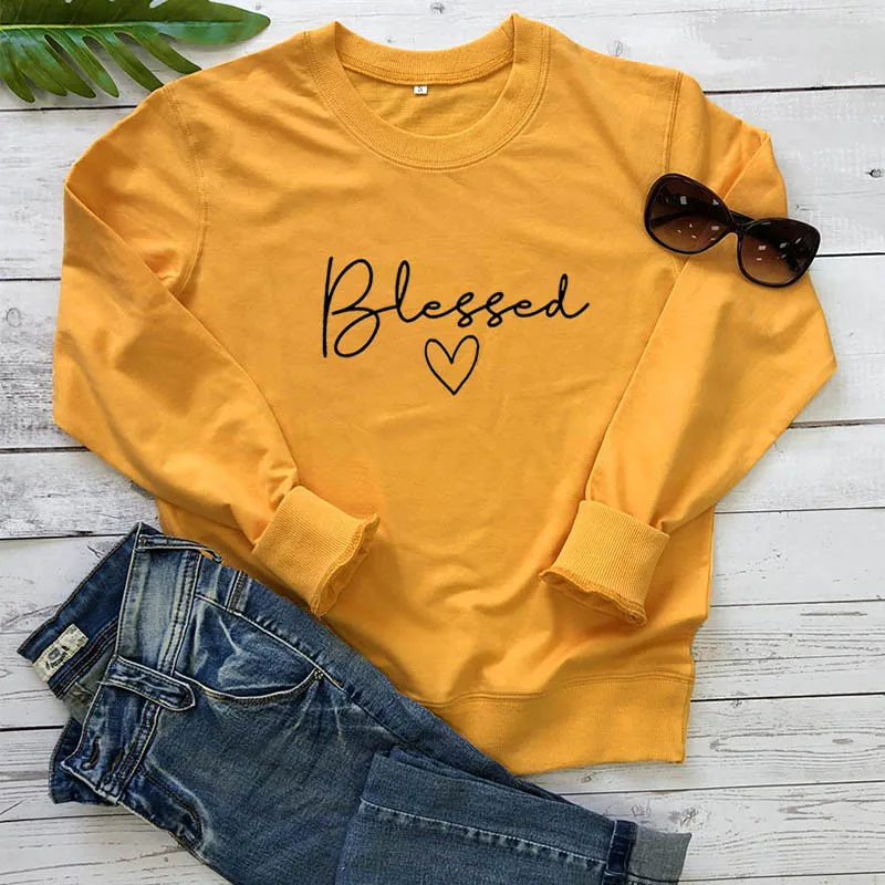 Свитшот благородный с принтом сердца Новое поступление женские забавные