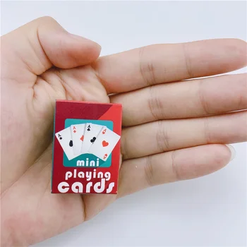 Cute MINI Miniature Games Poker MINI Playing Cards 40X28mm Miniature For Dolls Accessory Home Decoration High Quality Card Game 2