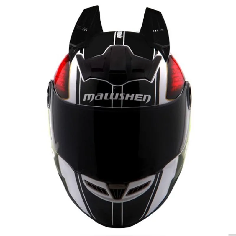 Классный мотоциклетный шлем с рогами новый дизайн MALUSHEN на все лицо автомобильный