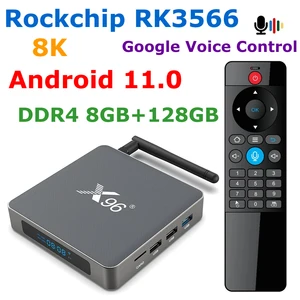 android 11 tv box x96 x6 8gb ram 128gb rockchip rk3566 8k video codec 2t2r mimo dual wifi 1000m lan 4k youtube media player free global shipping