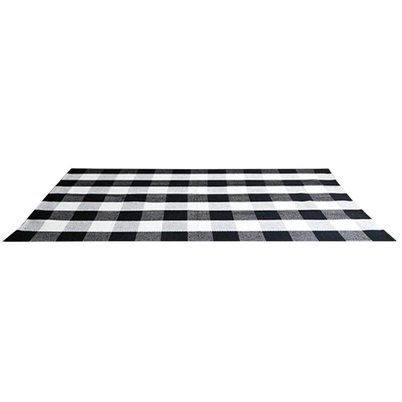 Buffalo Plaid Check Rug -Cotton Hand-Woven Indoor/Outdoor Area Rugs for Layered Door Mats Washable Carpet | Дом и сад