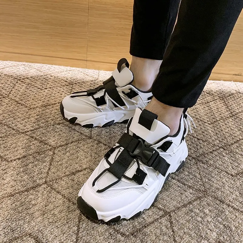 Сетчатые кожаные Повседневные кроссовки для женщин и мужчин Большие размеры 35-43