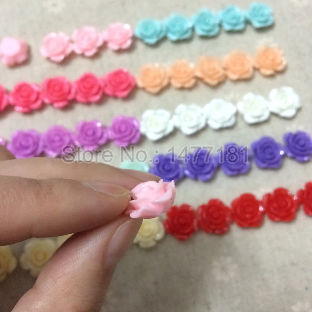 50 шт. разноцветные полимерные украшения Роза плоские бусины для скрапбукинга DIY