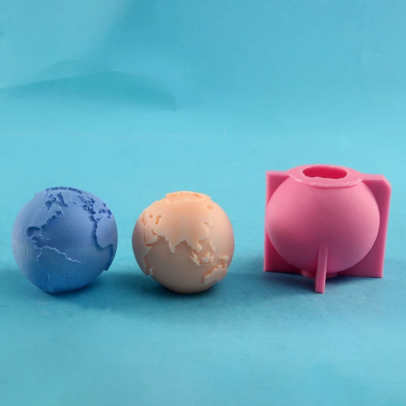 

41XC 3D Three-dimensional Globe Plaster Silicone Mold Diy Resin Decoration Tool Halloween Candle Mold for Jewelry Making