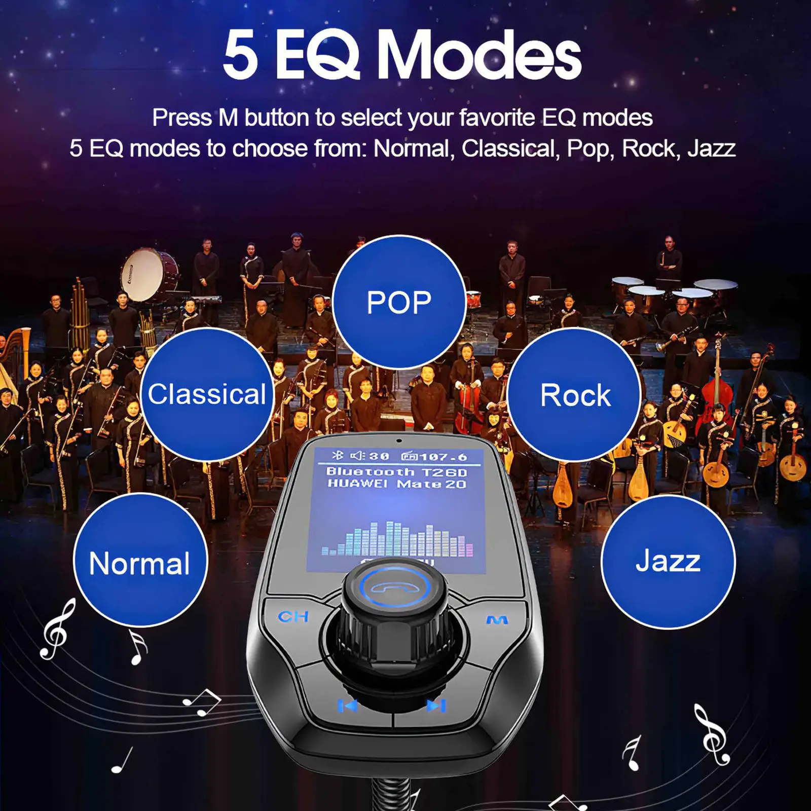 Новый многофункциональный FM-передатчик Bluetooth 5 0 автомобильный комплект громкой