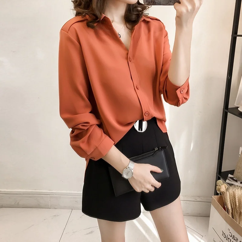 

Autumn Korean Style Loose Slimming Shirt Women's Long Sleeve