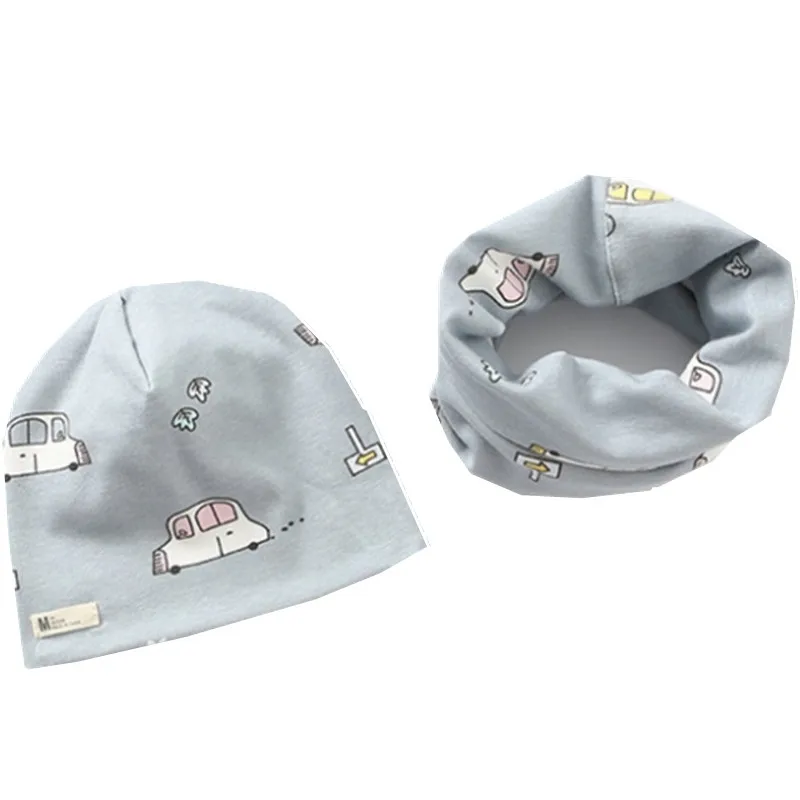 Новый комплект со шляпой и шарфом для девочек звездами животными грибами шапка