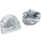 Новый комплект со шляпой и шарфом для девочек со звездами, животными, грибами, шапка для мальчиков на весну, Детский комплект с шапкой и шарфом, хлопковый плюшевый Детский комплект с шапкой и шарфом