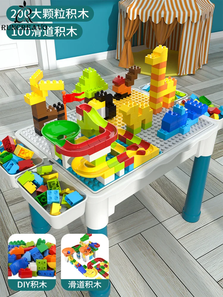 Multi-function Building Blocks Boys and Girls Intelligence Toys Assembles Kids Table Chair Set Desk Child | Мебель