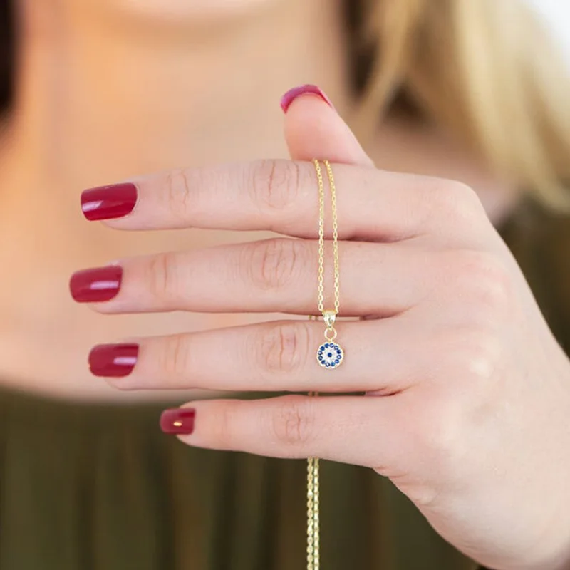 Ожерелье из серебра 925 пробы с эффектом сглаза 14 к | Украшения и аксессуары