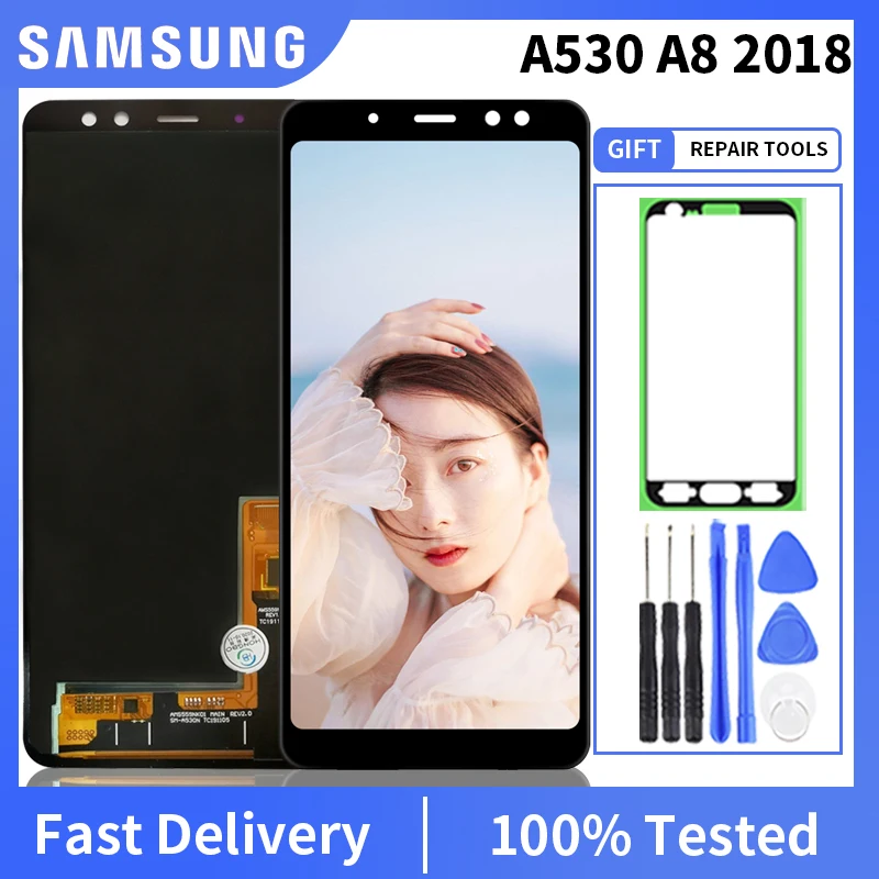 100% протестированный OLED дисплей для Samsung Galaxy A8 2018 A530 ЖК сенсорный экран дигитайзер