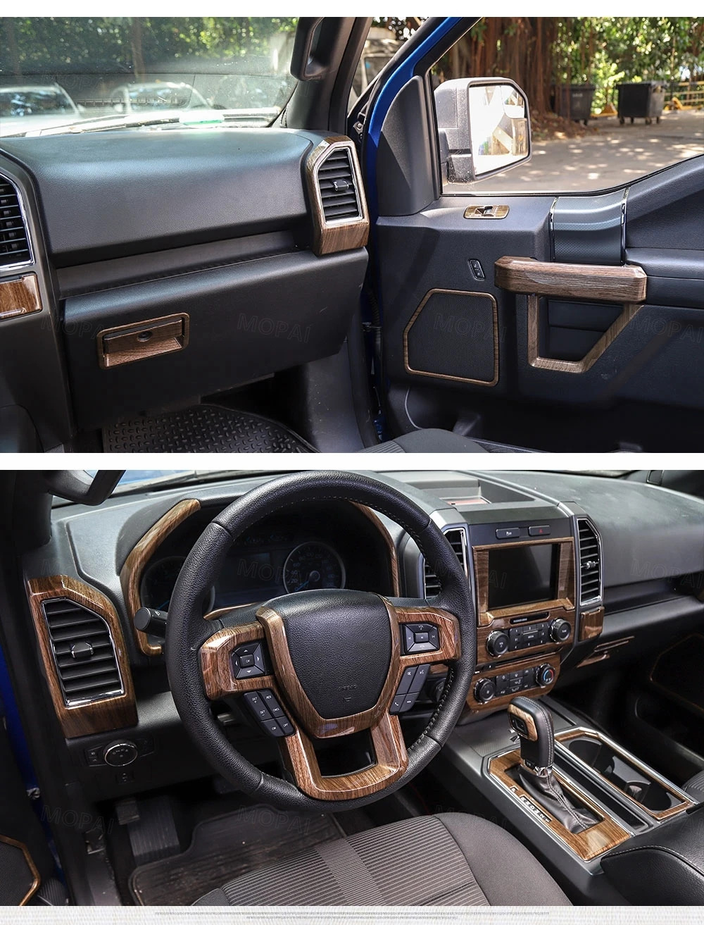 MOPAI Автомобильная наклейка для внутреннего интерьера для Ford F150 XLT вверх консоль приборной панели декоративная крышка для Ford F150 автомобильные аксессуары