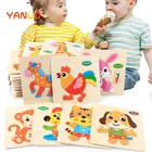 Детские игрушки-пазлы, 9 видов стилей, Мультяшные животные, детский сад, девочки, мальчики, сделай сам, деревянные игрушки-Пазлы ручной работы для детей 3 лет