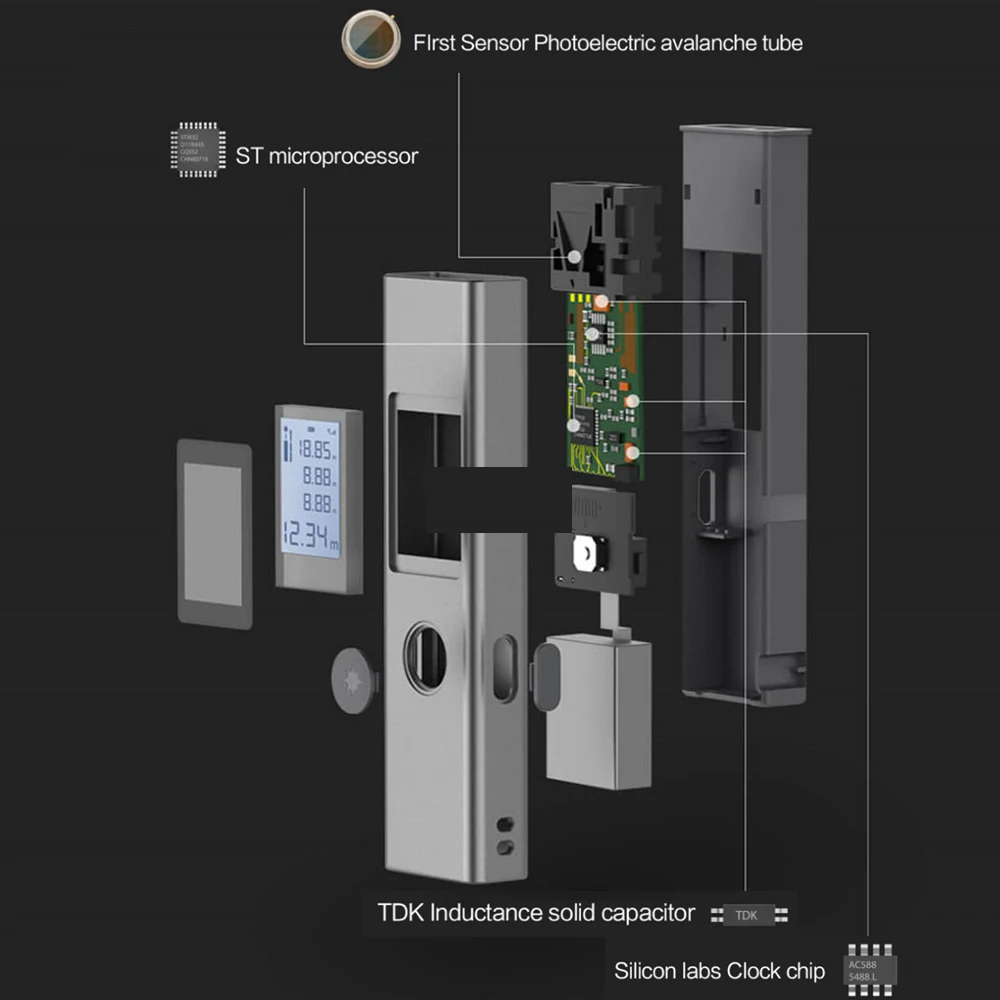 Xiaomi Mijia DUKA лазерный дальномер 40 м LS-P дальномер usb зарядка высокая точность измерения портативный ручной