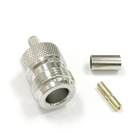 n female jack rf coax connector crimp for rg58 rg142 rg400 lmr195 cable straight nickelplated wire terminal new wholesale