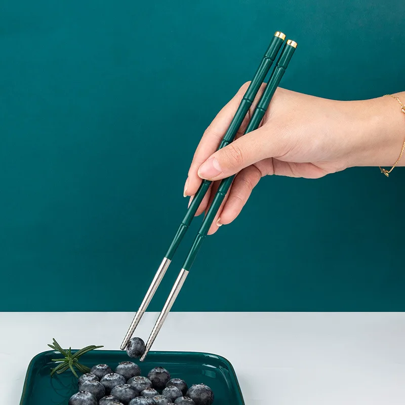 5 пар в комплекте зеленого цвета бамбуковая форме анти скольжения палочки