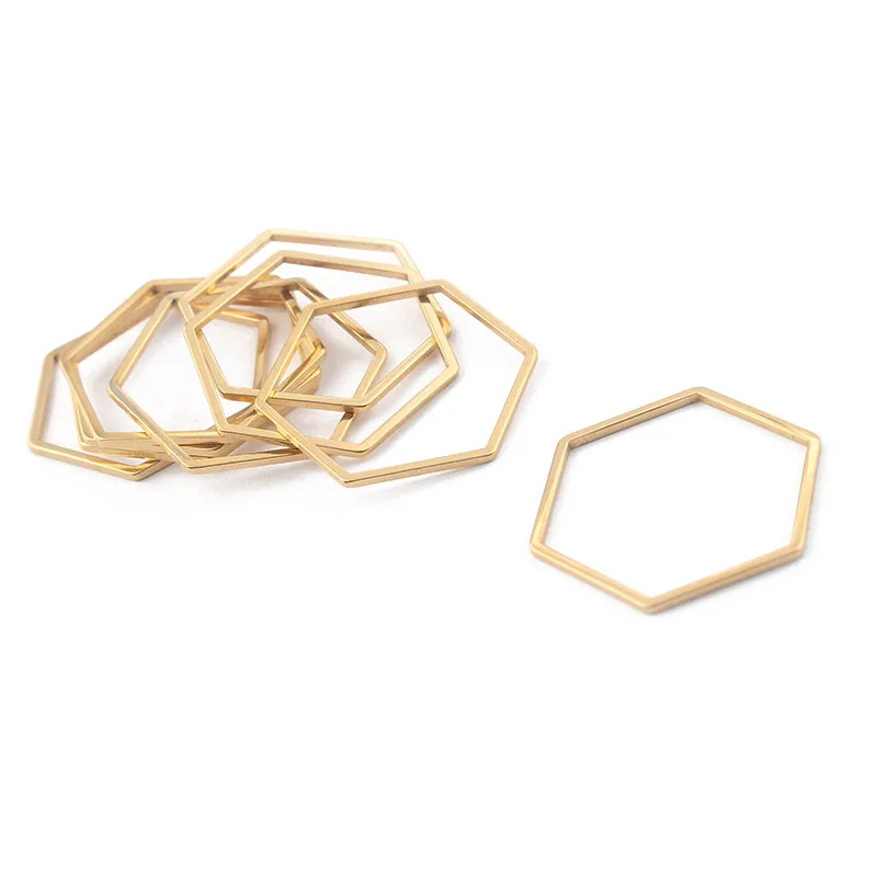 

10 шт. подвески из нержавеющей стали, шестигранная открытая рамка, подвеска, соединитель, ювелирные изделия, модный браслет, ожерелье, изгото...