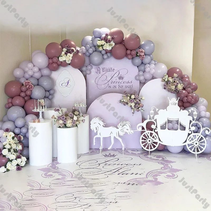 

180 шт. Двойная фиолетовая арка для воздушных шаров, удвоенная пыльно-розовая гирлянда из воздушных шаров, украшение для детского душа, сваде...