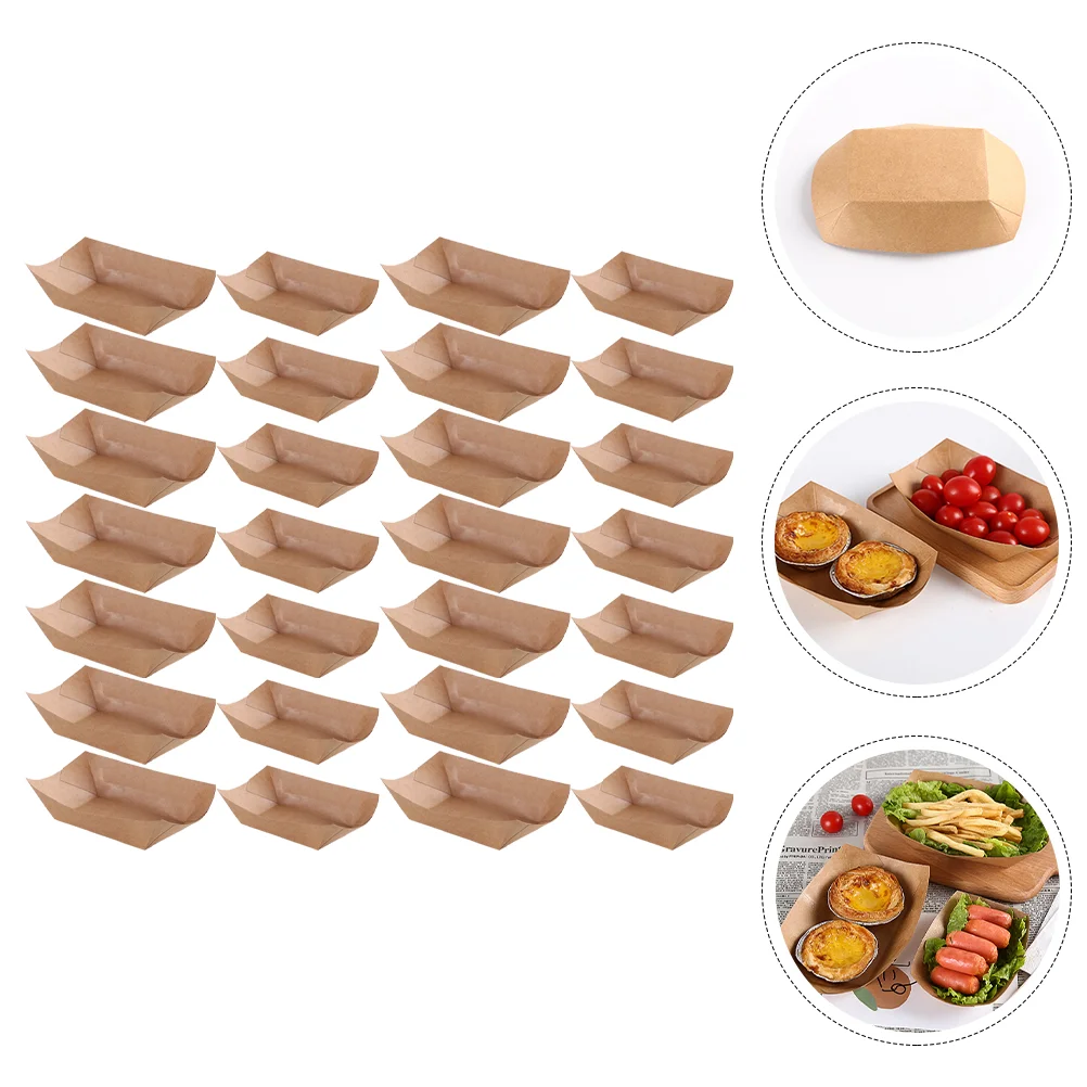 

100 Pcs Food Boxes Eco-friendly Packing Cases Potato Chips Boxes (Brown)