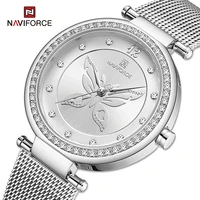 naviforce luxury watches for women fashion elegant ladies quartz wrist watch waterproof mesh steel band creative girls bracelet