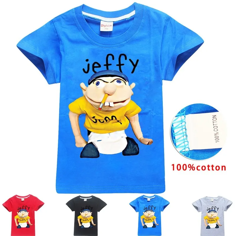 Черная рубашка для мальчиков с изображением аниме Кукольный Джеффи Футболки