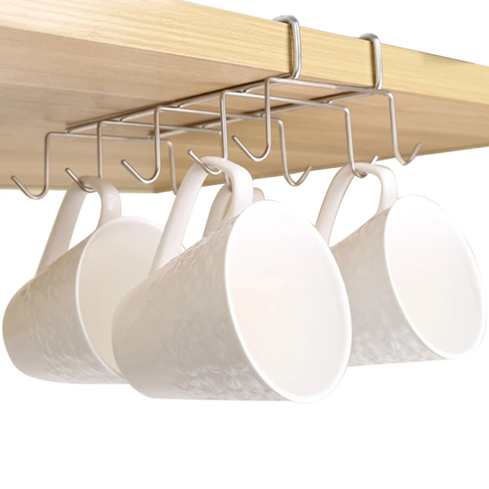 

Stainless Steel Kitchen Storage Rack Cupboard Hanging Hook Hanger Shelf Dish Hanger Chest Storage Shelf Kitchen Organizer