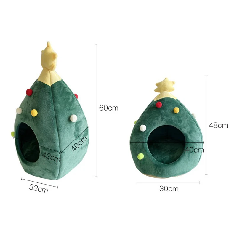 

Christmas Tree Elk Pet House Semi Closed Soft Kitty House Kennel Cats Dog Bed JDH88