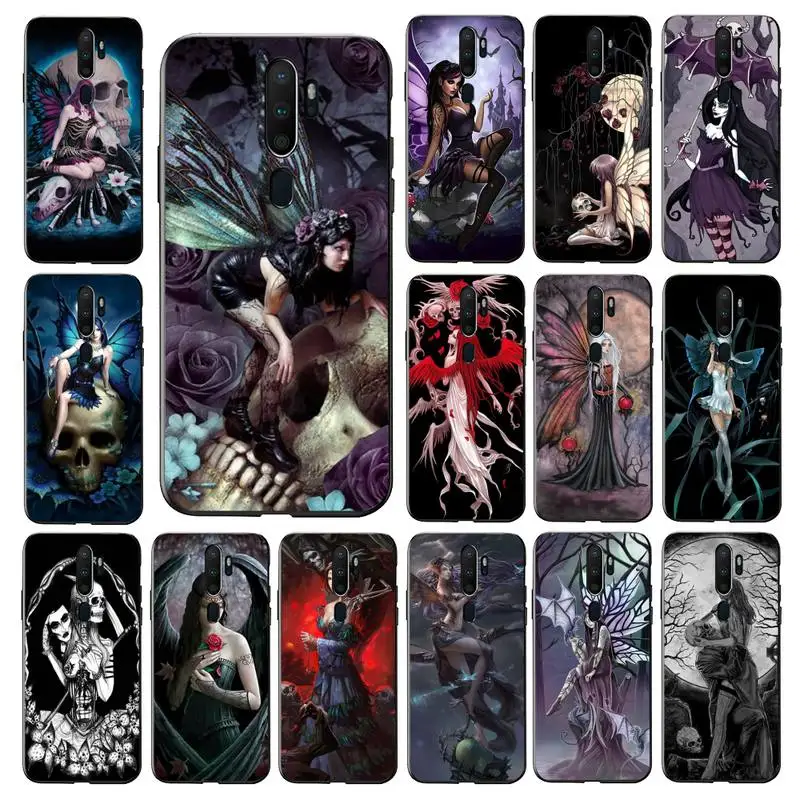 

MaiYaCa Gothic Skull Fairy Phone Case for Vivo Y91C Y11 17 19 17 67 81 Oppo A9 2020 Realme c3