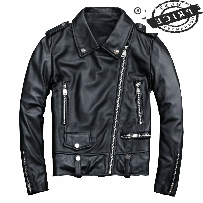 

Женская Байкерская кожаная куртка, короткая байкерская куртка из натуральной овечьей кожи, верхняя одежда для осени, CC