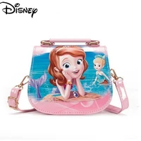 disney cartoon shoulder bag ice and snow princess aisha multifunctional fashion pu zipper bag girl portable storage bag