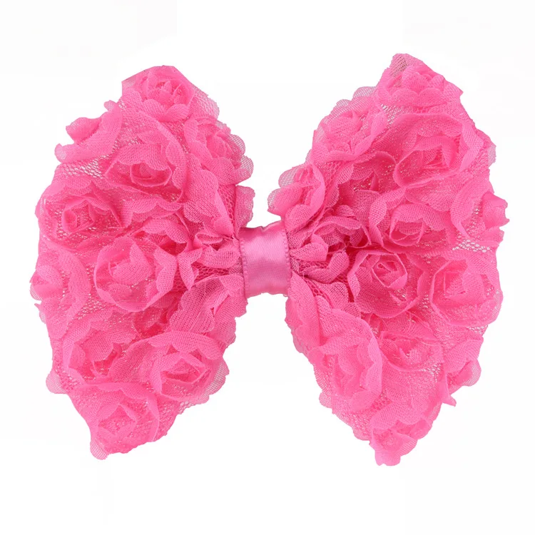 5 шт. 10 см Детские шифоновые розы цветок заколка для волос бант Сделай Сам