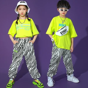 Children's Dancewear Hip Hop Dance Costume Rave Outfit Cheerleader Uniform Stage Costume Cargo Pants Festival Clothing DL7905