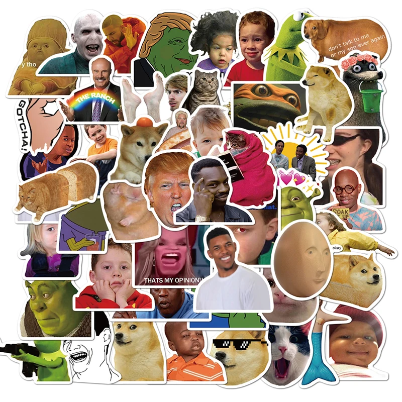 

50 шт., водонепроницаемые забавные наклейки для скейтборда, гитары, чемодана