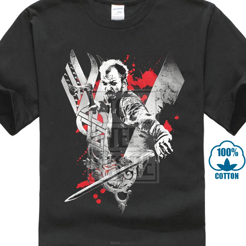 Викинги Футболка Floki Ragnar Lothbrok история ТВ Шоу Мужская черная в Sm 4Xl 017047|Мужские