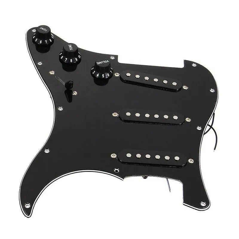 

Нагрузка на 11 отверстий Strat Pickguard с комплектом звукоснимателей Alnico 5 для гитары Fender SQ ST Black Strat GP155