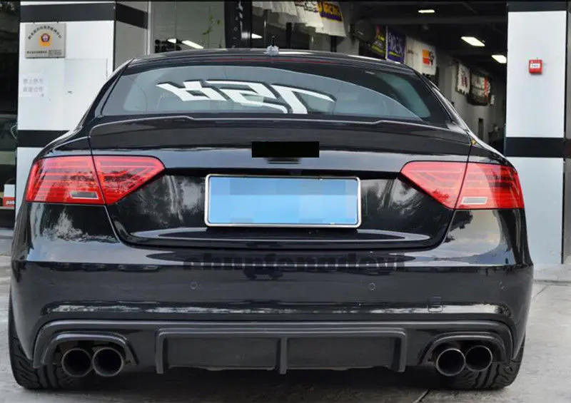 Углеродное волокно авто спойлер заднего багажника, крыла губ Подходит для Audi A5 S5 седан 2009