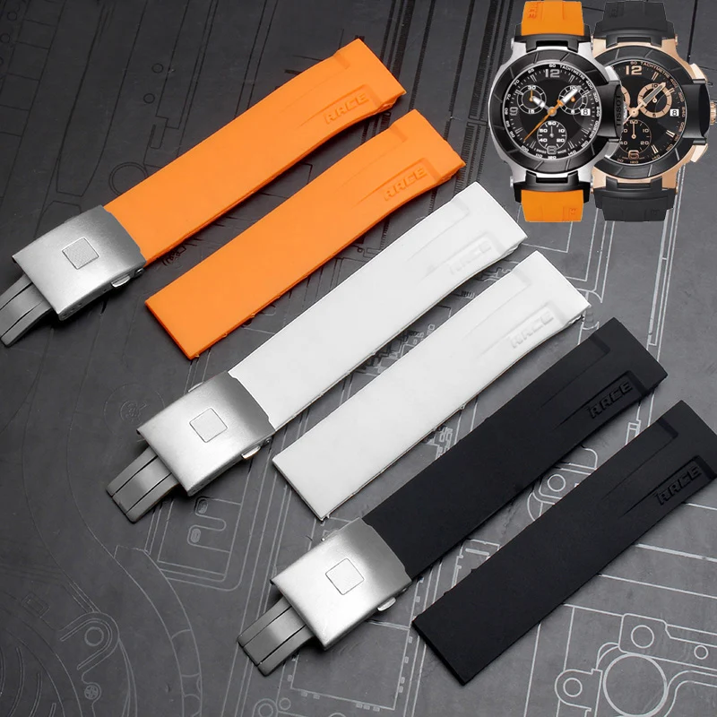 Ремешок для наручных часов Tissot 1853 T RACE T048 417A Для мужчин 21 мм раскладывающаяся