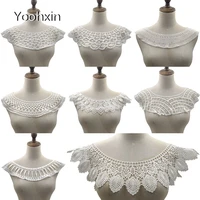 new cotton white embroidery flower lace collar fabric sewing applique diy ribbon trim neckline wedding cloth dress accessories
